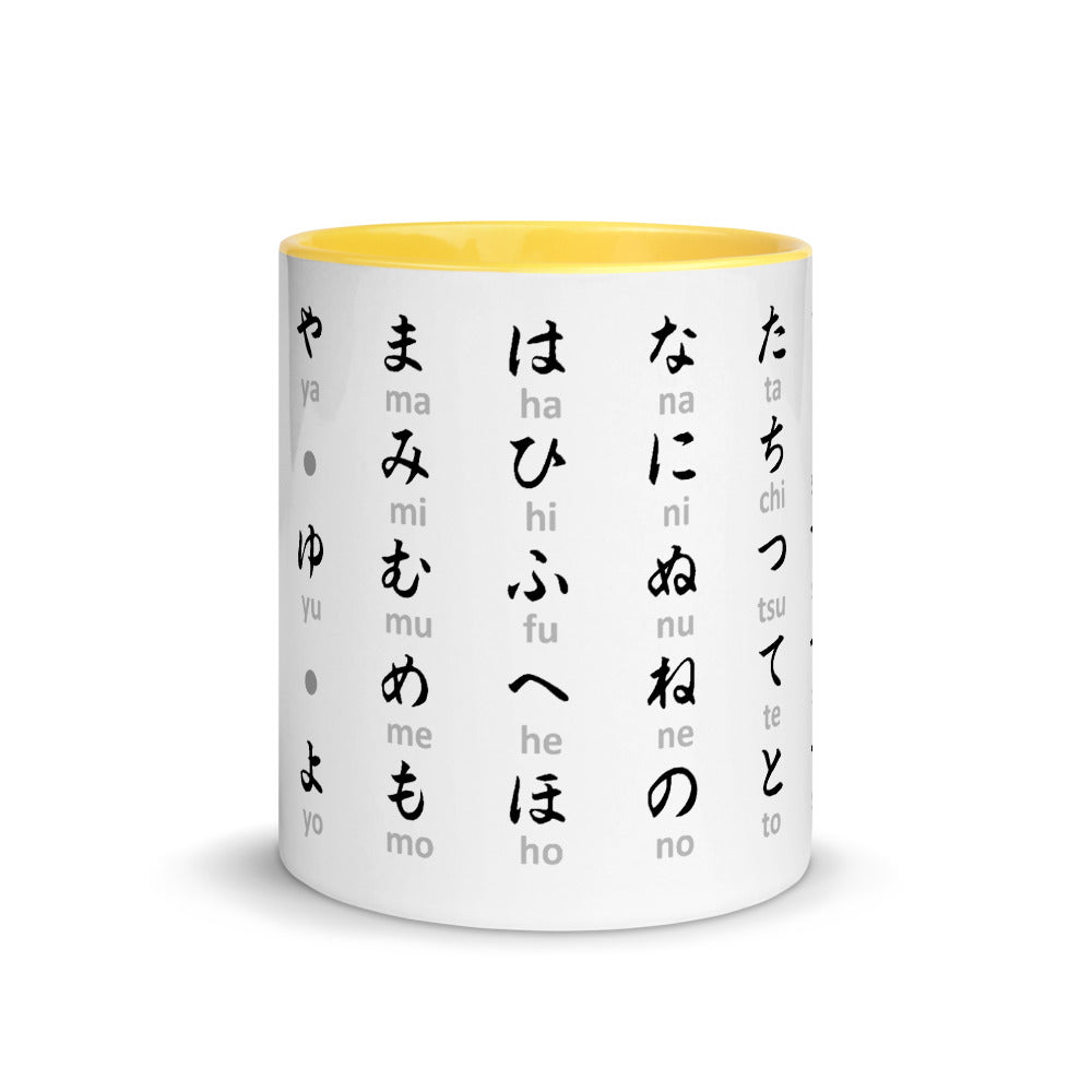 Hiragana Mug with Color Inside (Red/Blue/Yellow/Black)