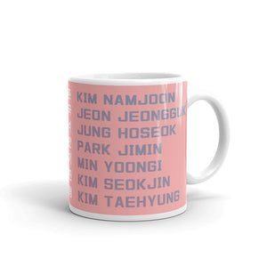 BTS Members Names Hangul - Pink (NEW)