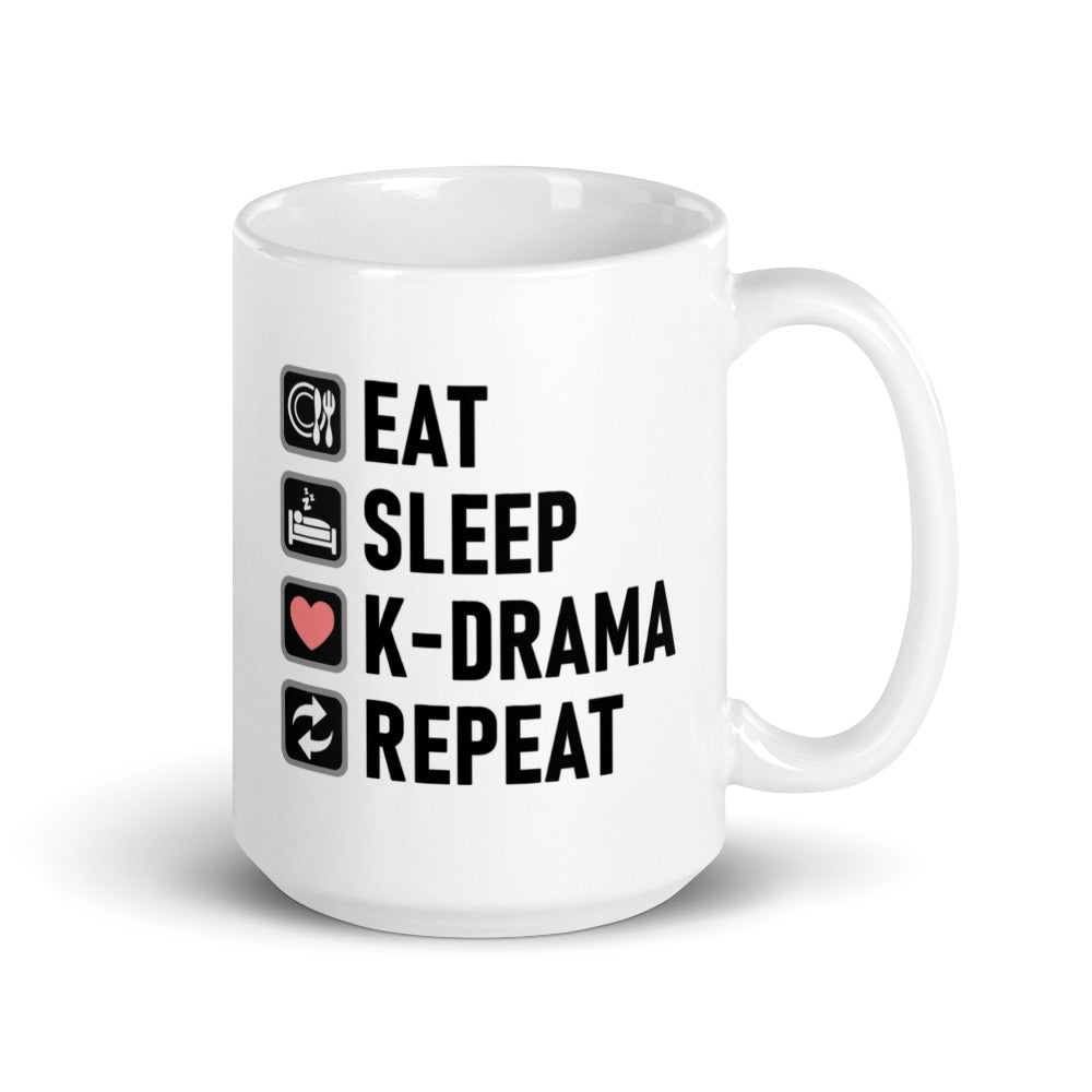 Eat, sleep, K-drama, repeat - White (NEW)